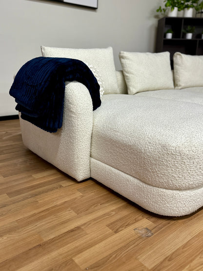 Boucle 3pc Sectional in White