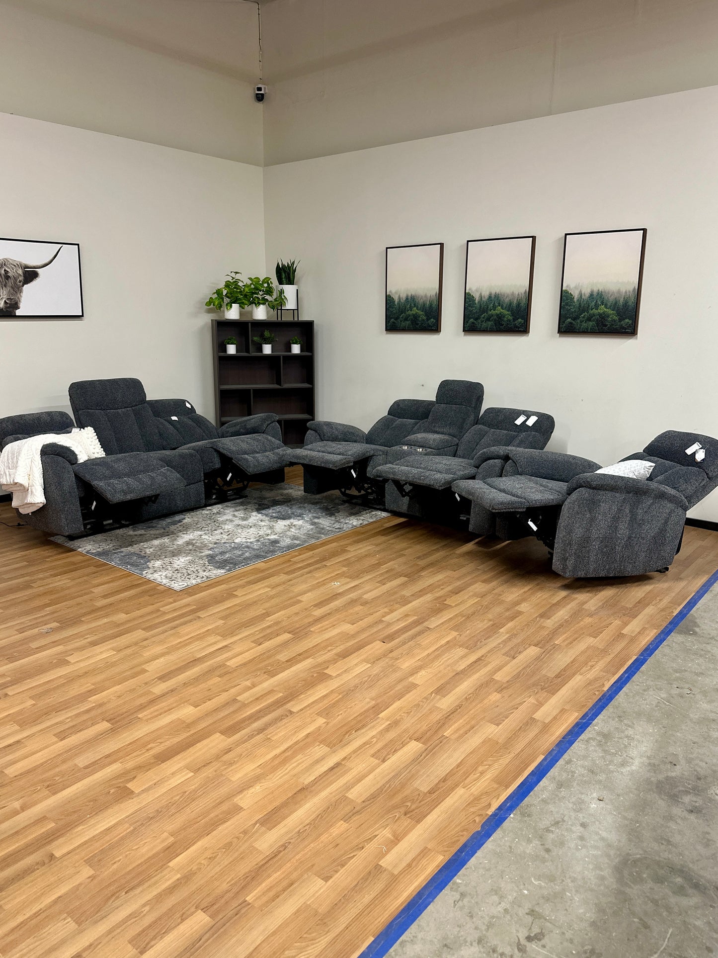 3pc Reclining Set in Slate Gray