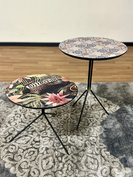 Floral Side Tables Set