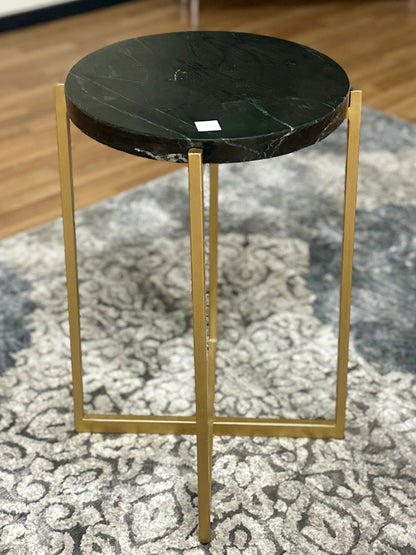 Marble Accent Table in Black & Gold