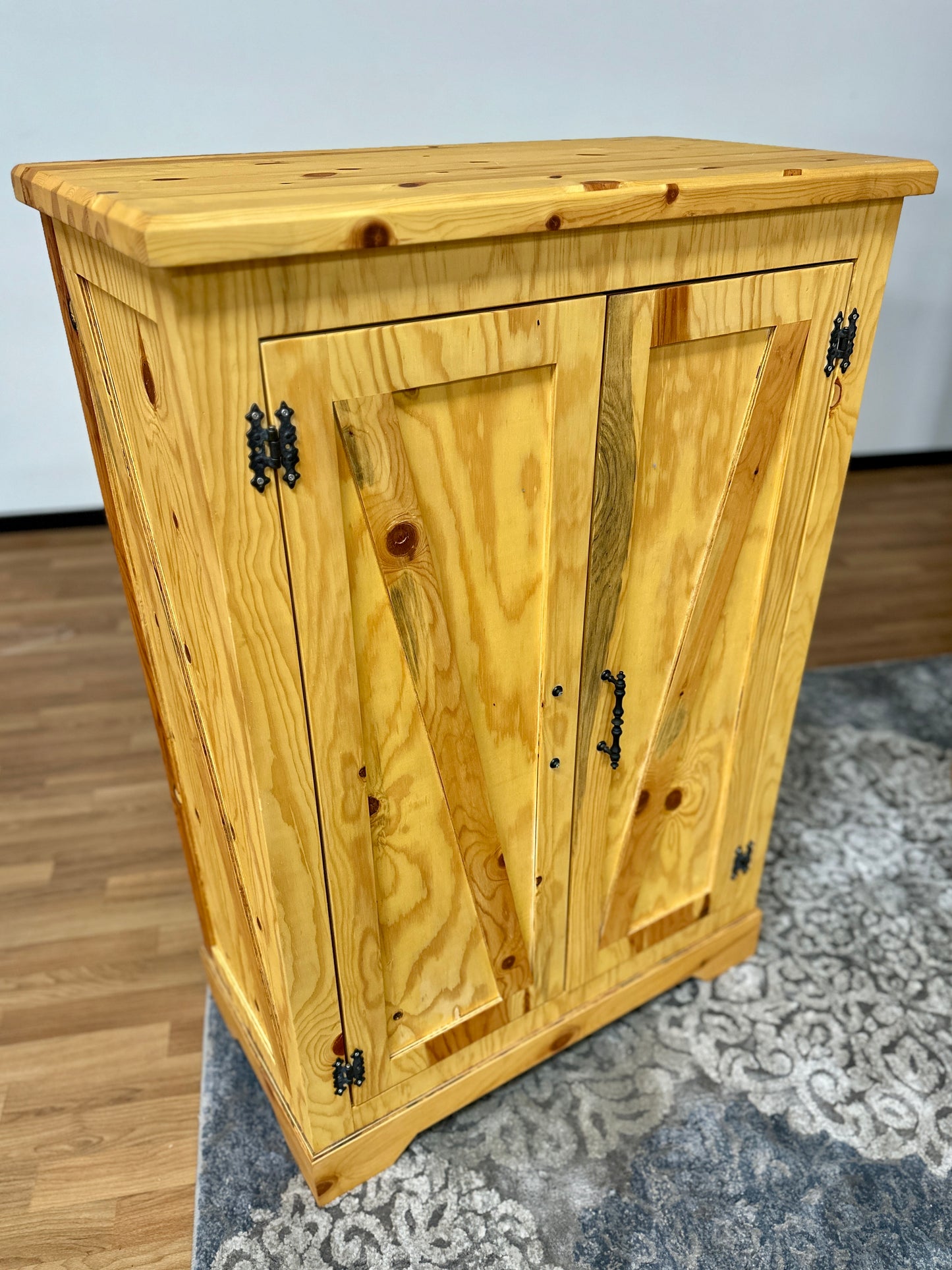 Wood Storage Cabinet Set