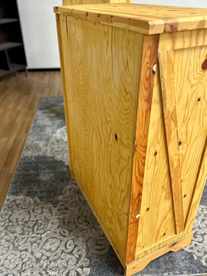Wood Storage Cabinet Set