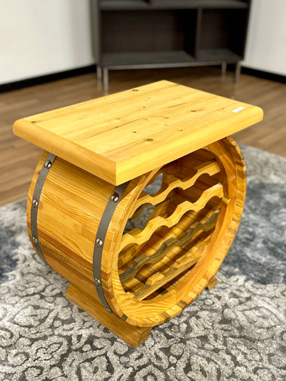 Wood Barrel Wine Rack