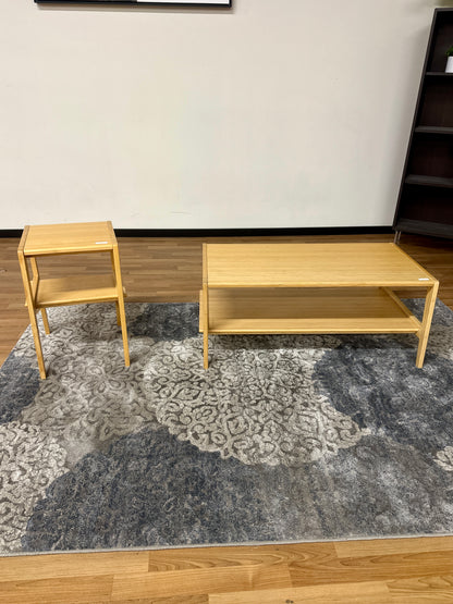 Wood Side & Coffee Table Set