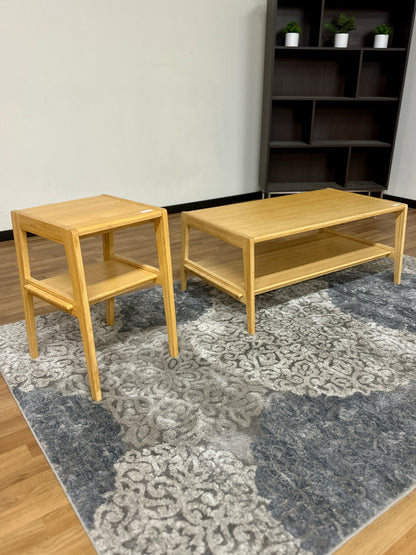 Wood Side & Coffee Table Set