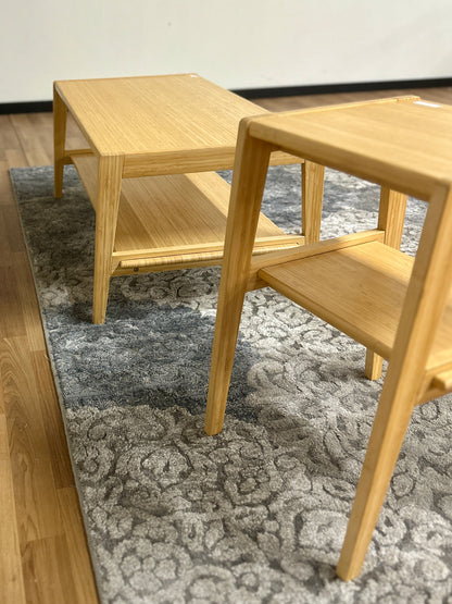 Wood Side & Coffee Table Set
