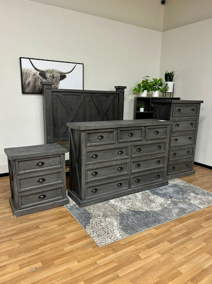 4pc Texas Rustic Solid Pine Wood Bedroom Set