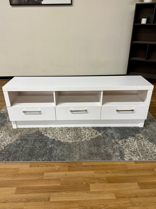 3 Drawer TV Stand in White