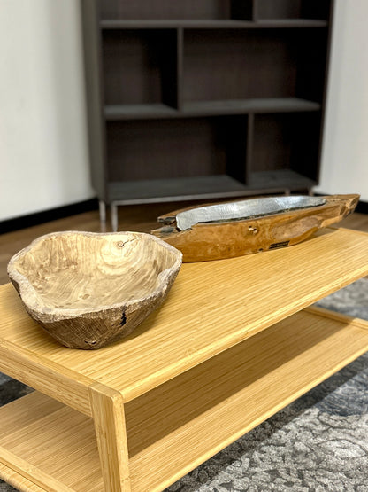 Eastwood Elk Home Tray and Hand Carved Root Bowl Decor