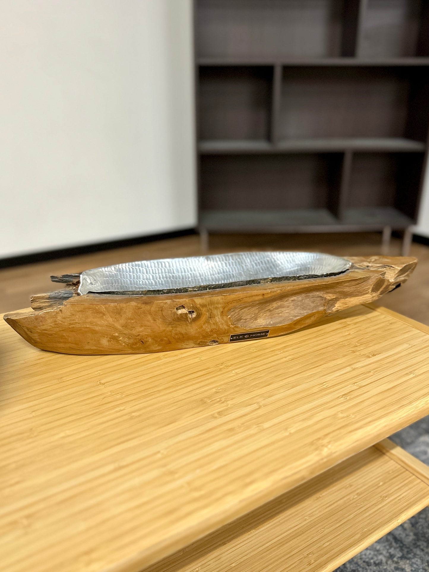 Eastwood Elk Home Tray and Hand Carved Root Bowl Decor