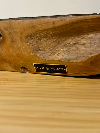 Eastwood Elk Home Tray and Hand Carved Root Bowl Decor