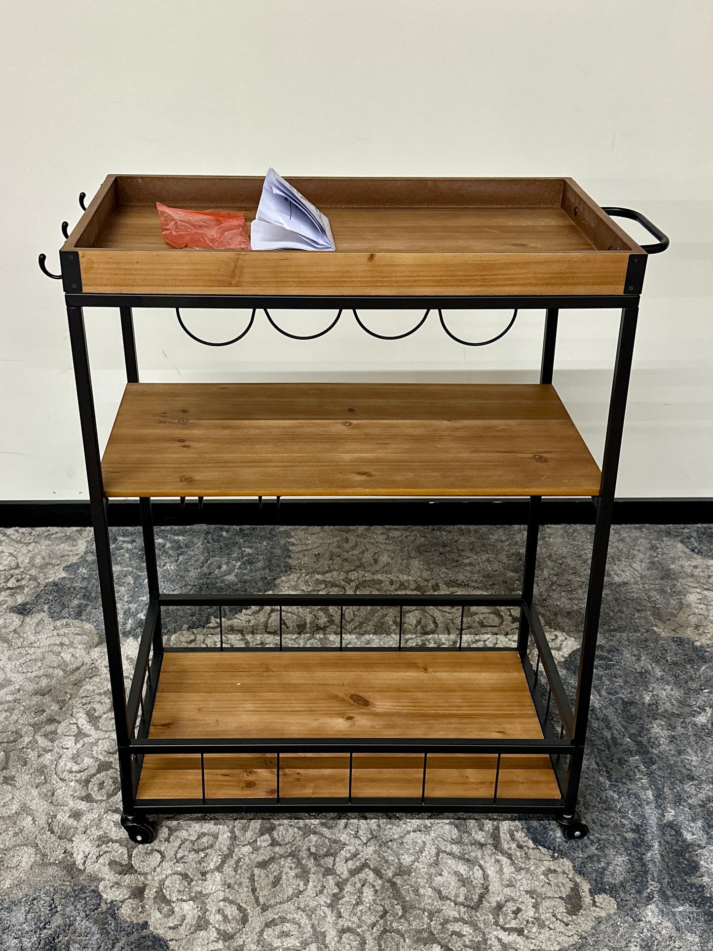 Baxton Studio Cerne Oak Bar Cart