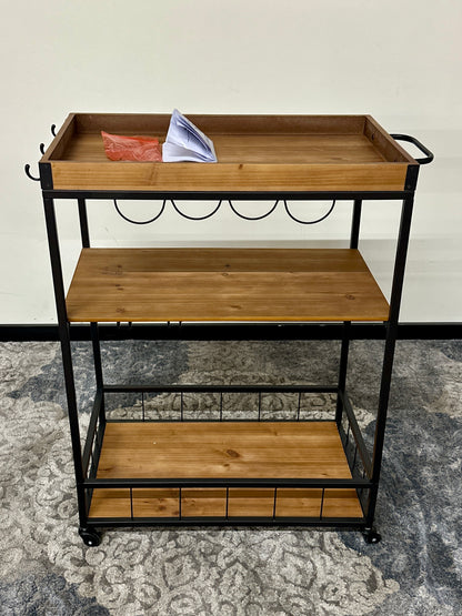 Baxton Studio Cerne Oak Bar Cart