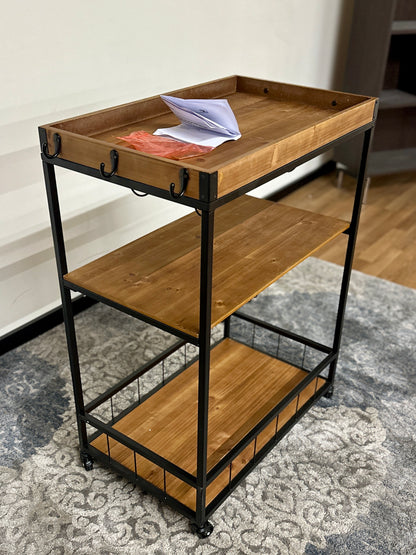 Baxton Studio Cerne Oak Bar Cart