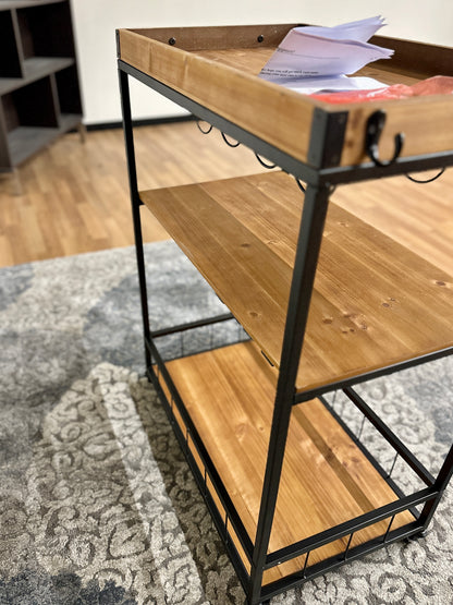 Baxton Studio Cerne Oak Bar Cart