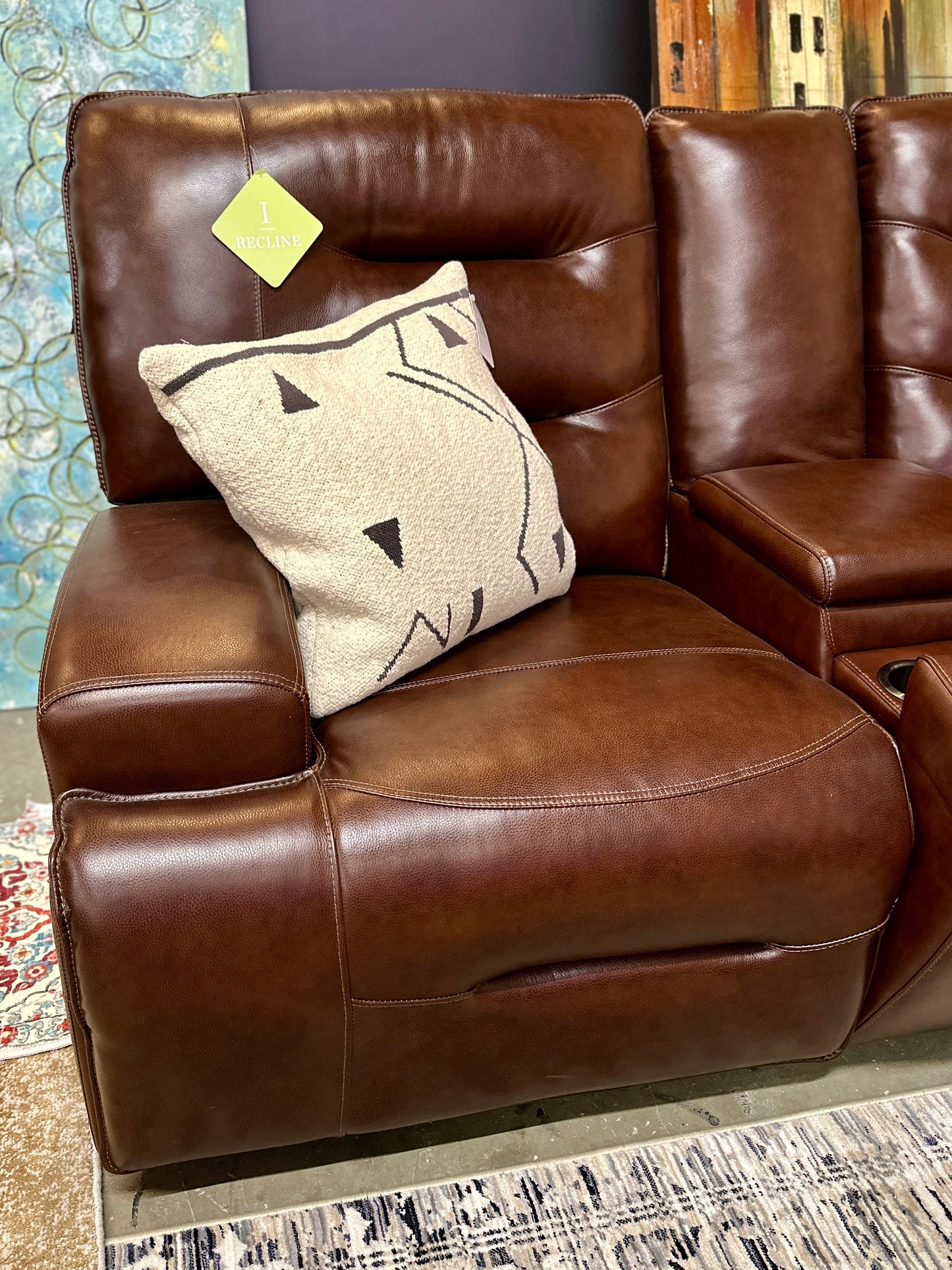 Leather Preston 3pc Recliner in Amando Chocolate