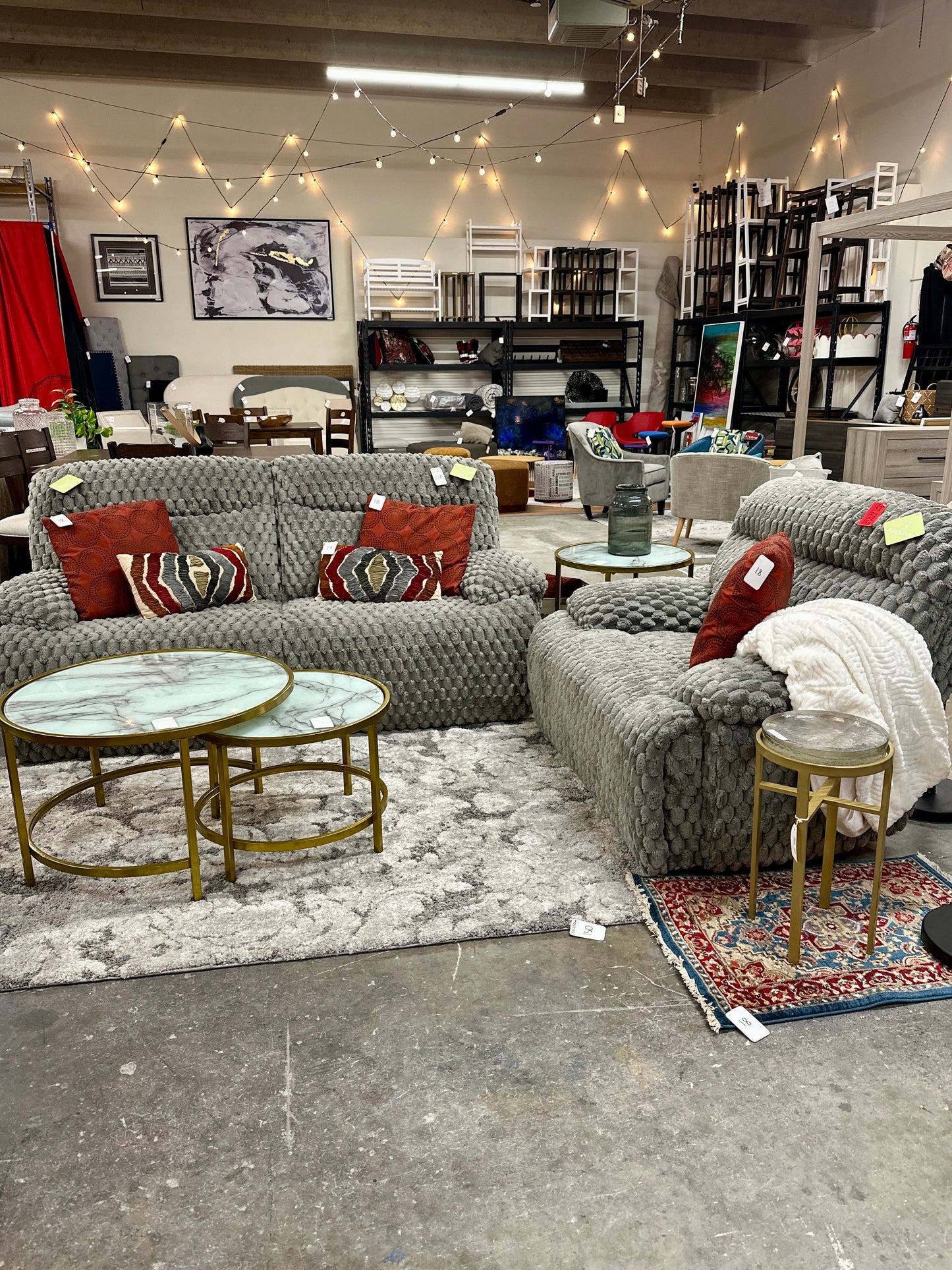 Fluffy 2pc Recliner Set in Fluffy Silver