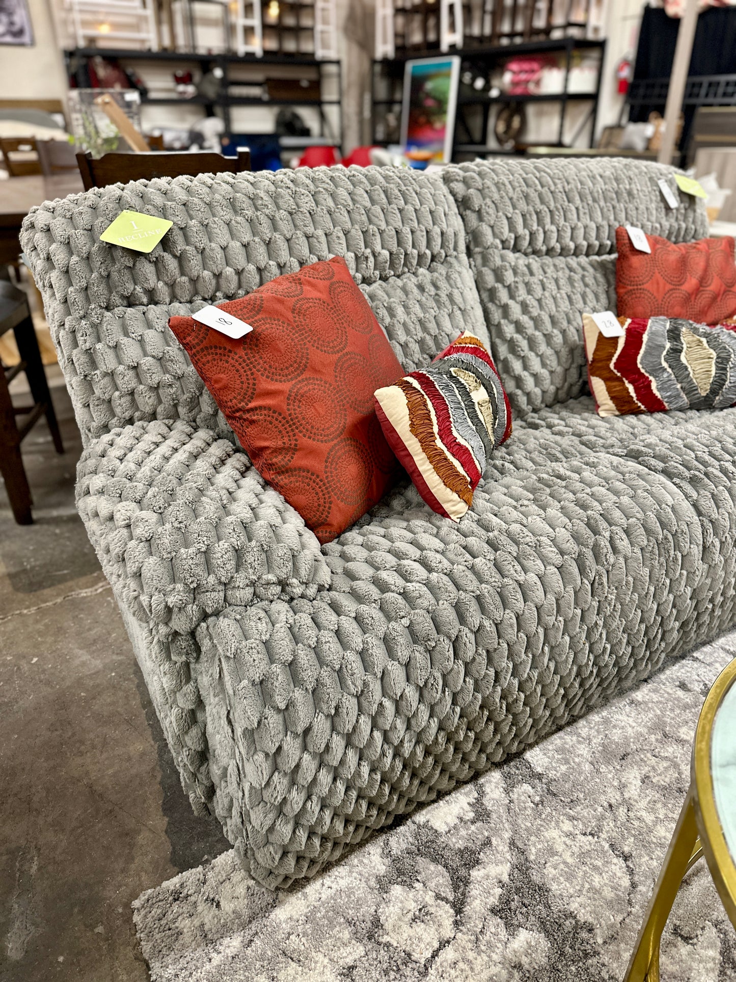 Fluffy 2pc Recliner Set in Fluffy Silver