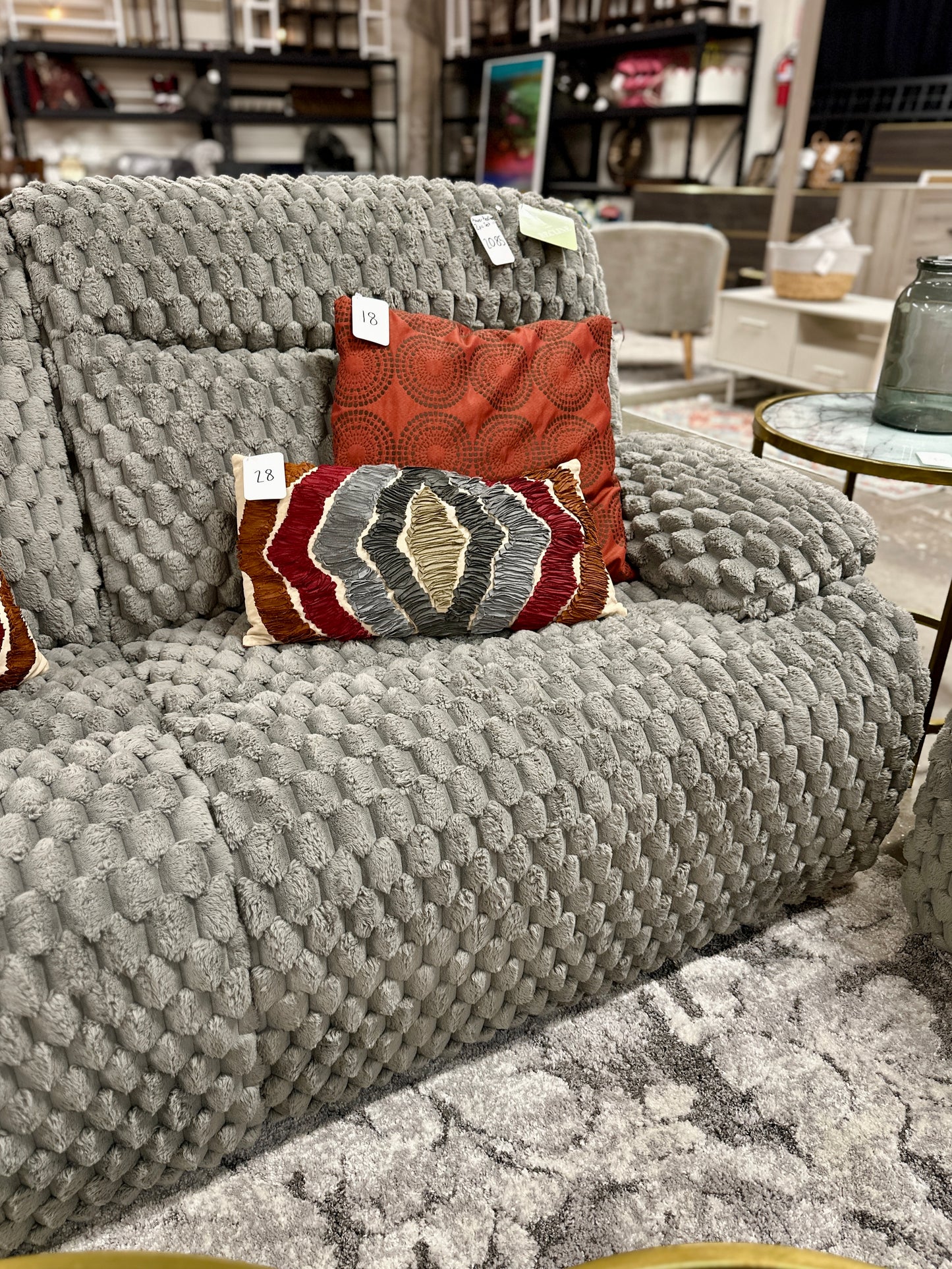 Fluffy 2pc Recliner Set in Fluffy Silver