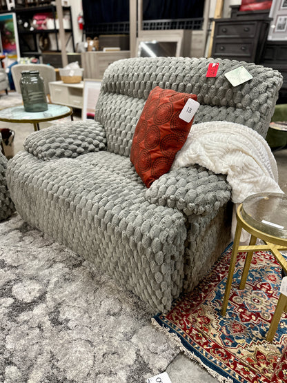 Fluffy 2pc Recliner Set in Fluffy Silver
