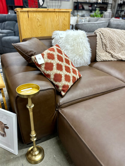 Leather 6pc Modular Sectional in Sepia Brown