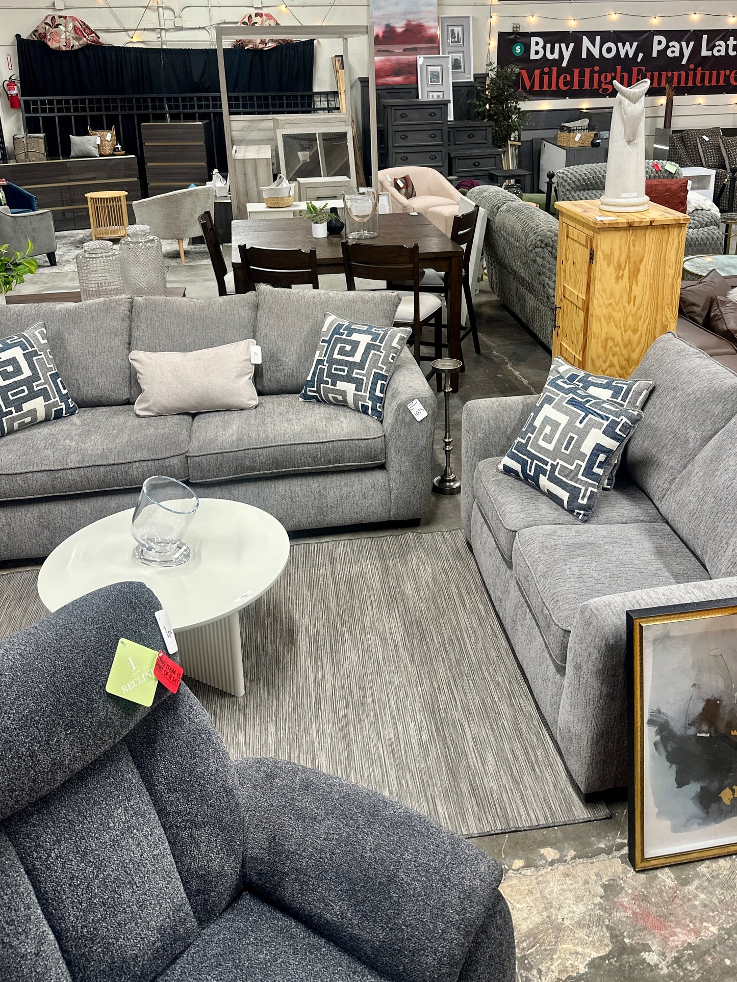 Flair Sofa & Loveseat Set in Harbor Grey