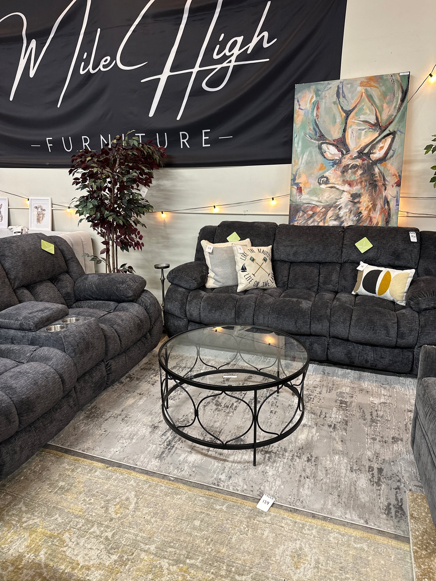 2pc Sofa Recliner Set in Gray