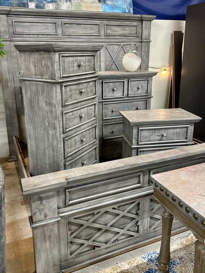 4pc Texas Rustic Solid Pine Wood King Bedroom Set