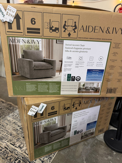 Aiden & Ivy Sereen Swivel Accent Chair