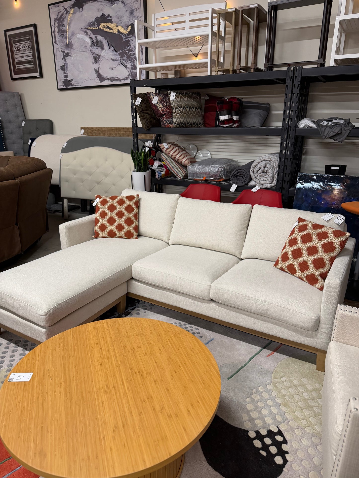 Henredon Murphy Fabric Sofa with Reversible Chaise