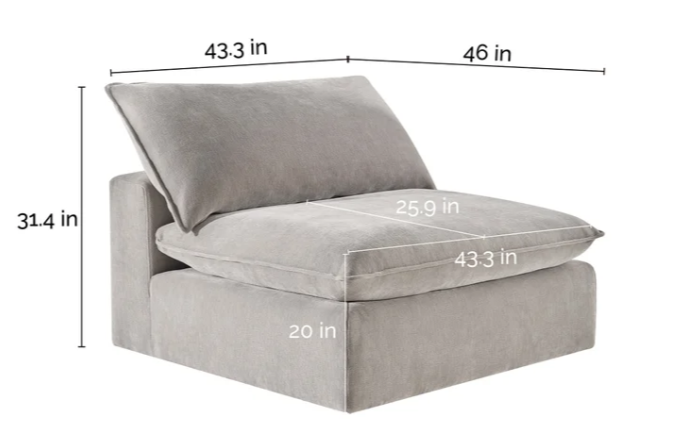 Aiden & Ivy Sereen Fabric Armless Chair