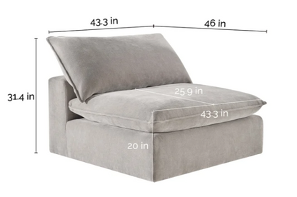 Aiden & Ivy Sereen Fabric Armless Chair