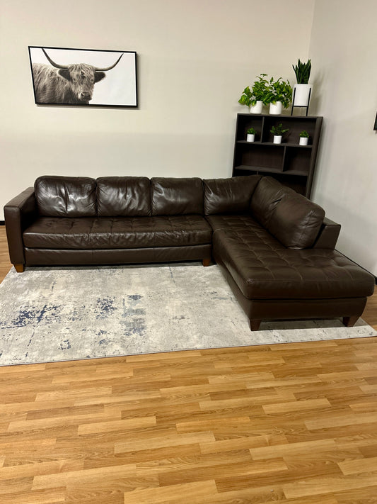 Leather Sectional Sofa w/ Chaise