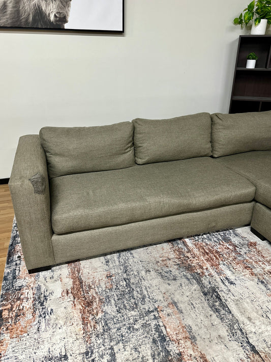 Dark Greenish Gray Sectional Sofa w/ Chaise
