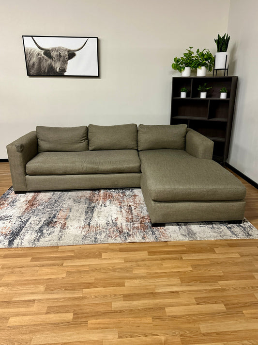 Dark Greenish Gray Sectional Sofa w/ Chaise