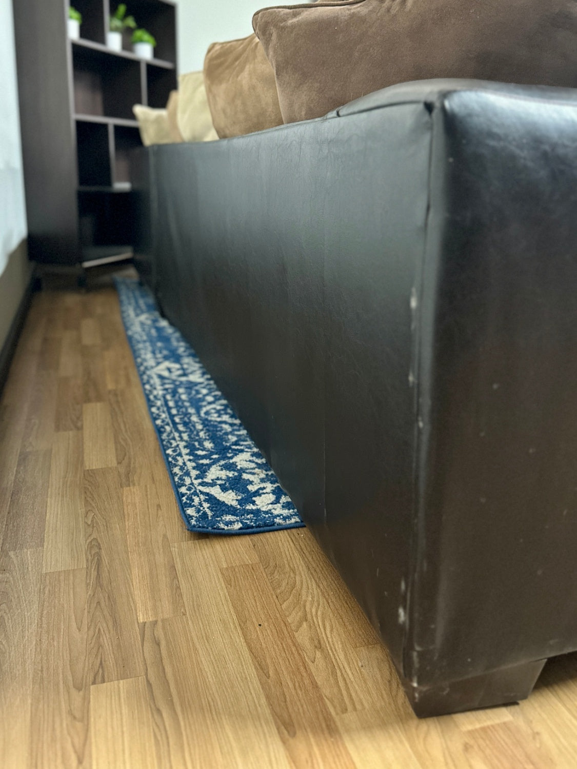 Two-Tone Black Brown Sectional Couch