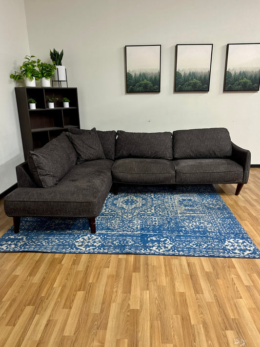 Dark Grey Sectional Sofa w/ Chaise