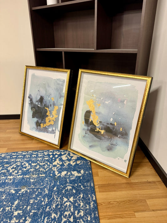 Gold Modern Artwork 2 Piece