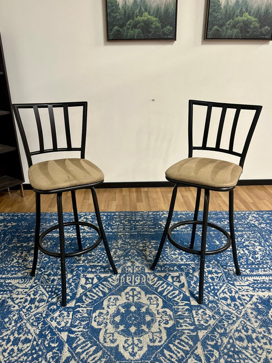 Beige Black Barstools