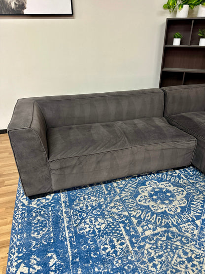 Gray Microfiber Sectional Sofa
