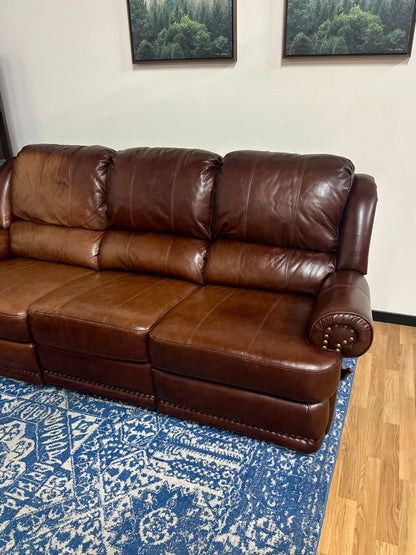 Gorgeous Brown Leather Sofa Chair Set