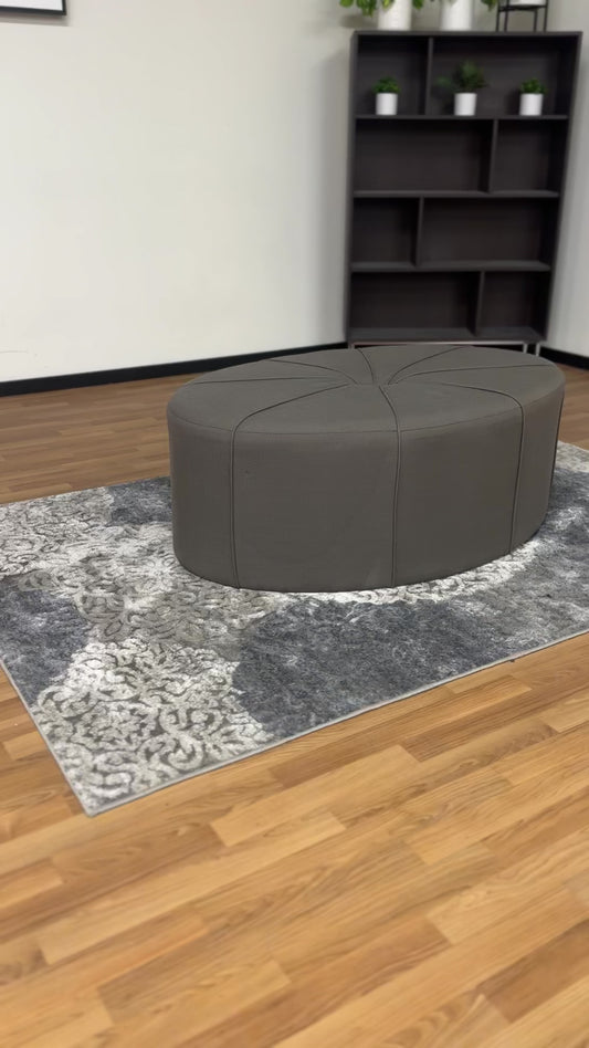 Madison Park Aberdeen Oval Ottoman in Grey