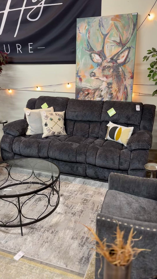 2pc Sofa Recliner Set in Gray
