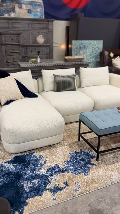 Boucle 3pc Sectional in White