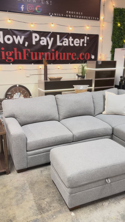 Thomasville Langdon L-Shape Sectional with Storage Ottoman