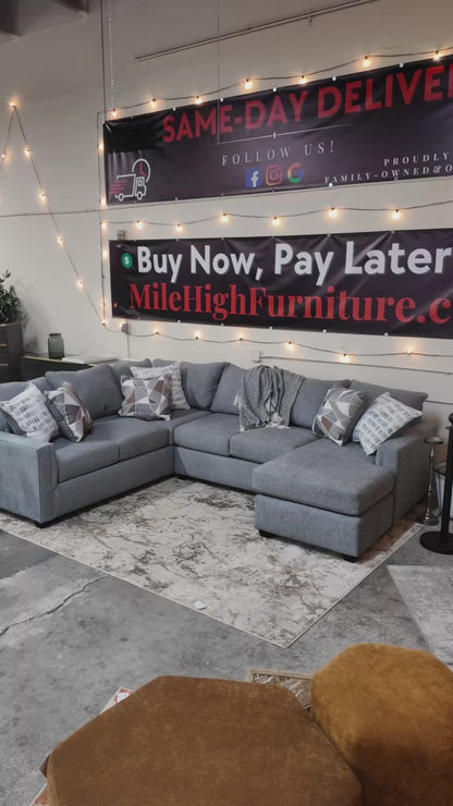 Granite L-Shape Sectional in Ash Gray