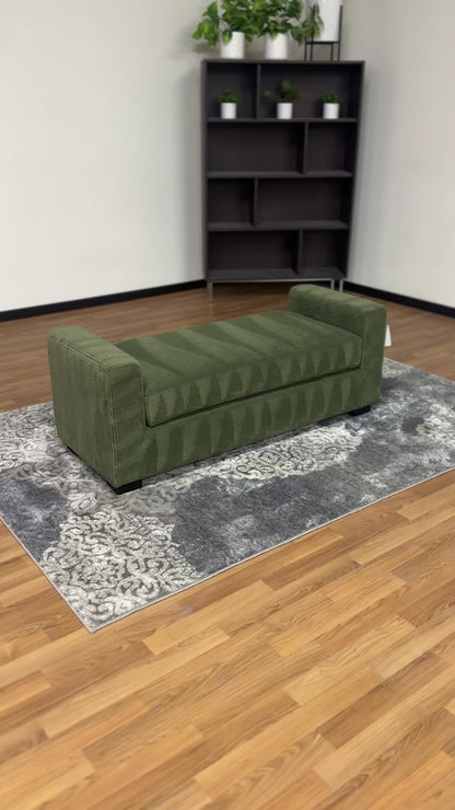 Chenille Bench in Green