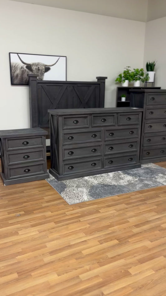 4pc Texas Rustic Solid Pine Wood Bedroom Set