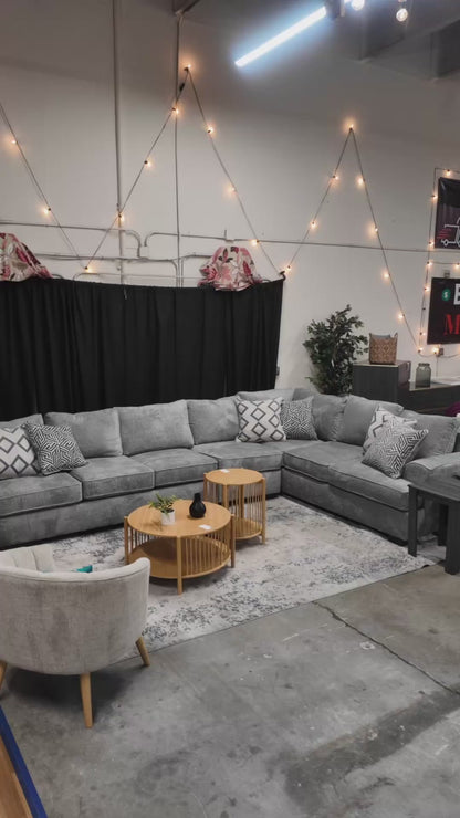 Alpine Modular Sectional in Soft Grey