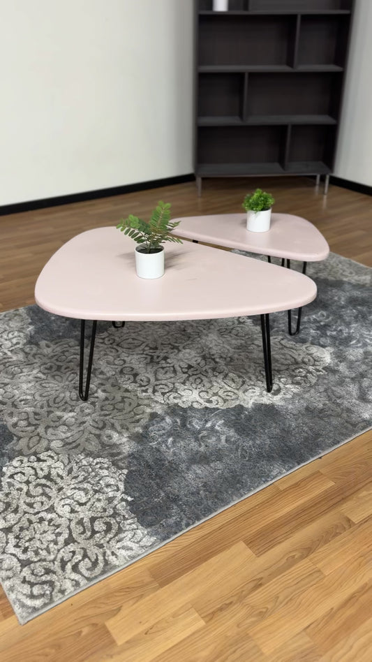 Pink Nesting Coffee Table Set